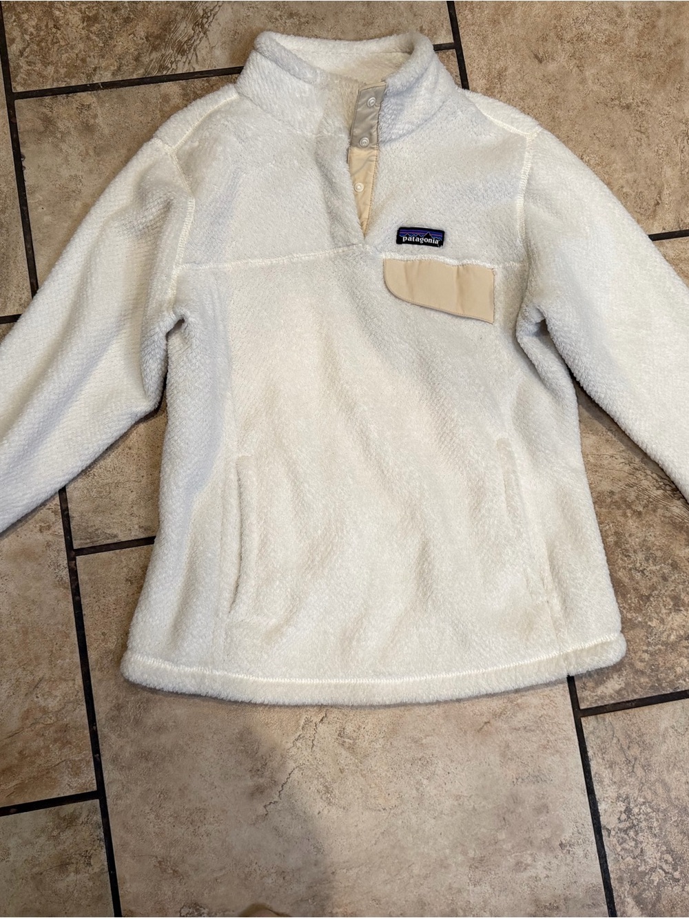 Patagonia Kids' Cream Synchilla Snap-T Fleece Pullover